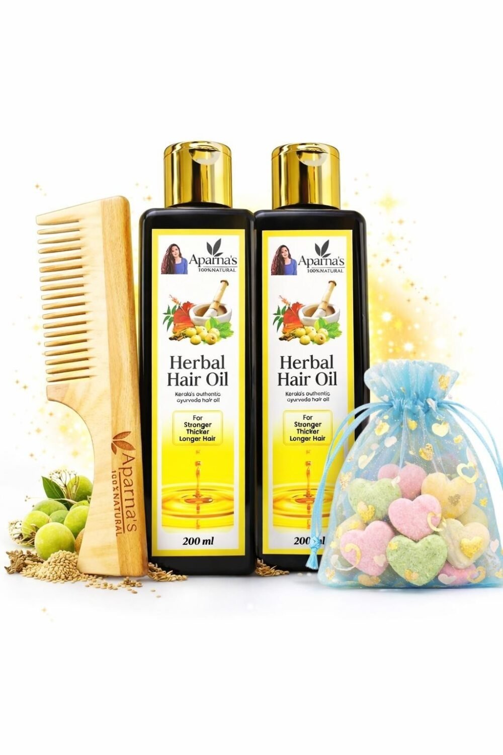 Buy 2 (200)ml Hair oil = 898/- get FREE Neem Comb & Facial Bomb Soap